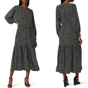 Sweet Baby Jamie Black Ditsy Midi Dress - Size XL